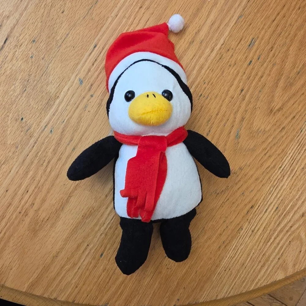 NWOT Animal Adventure Christmas Penguin Plush Stuffed Animal Toy